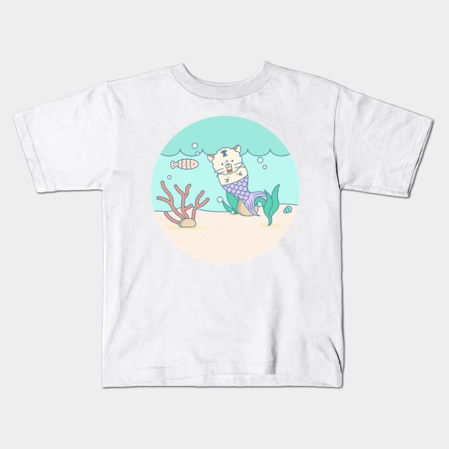 Little Mermaid in the Water Kids T-Shirt by choiyoojin